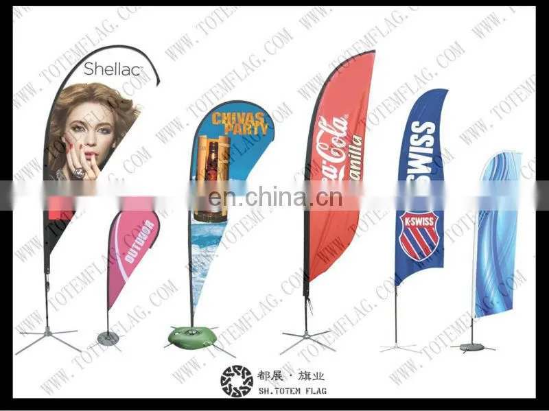 can be OEM custom 2.5m 3.5m 4.5m 5.5m Outdoor full color heavy duty flying banner beach flag