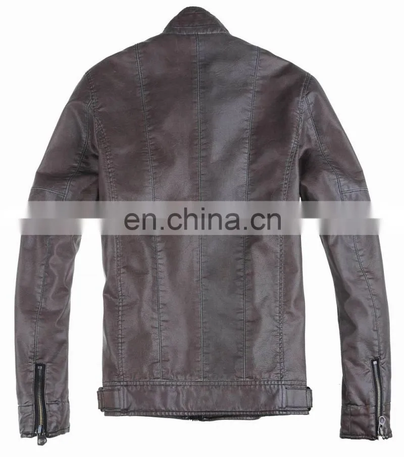 2015 last fashion mens hot selling handsome spring slim leather coat