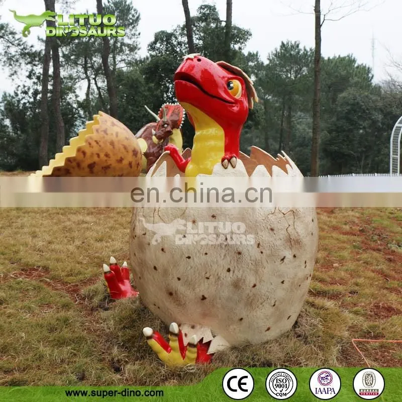 Amusement Park Kids Equipment Fiberglass Dinosaur Statue