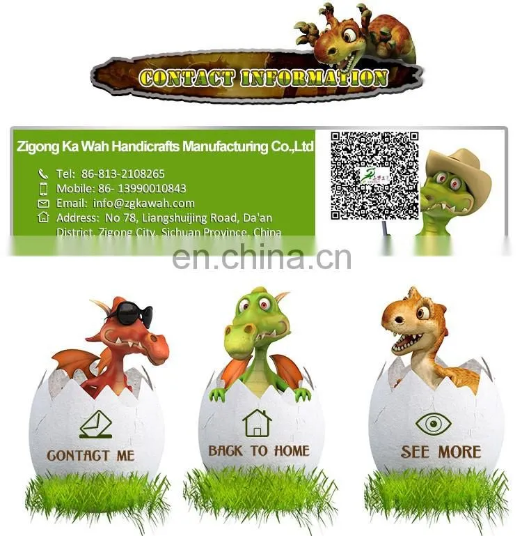 Outdoor playground equipment fiberglass dinosaur sculpture for amsement
