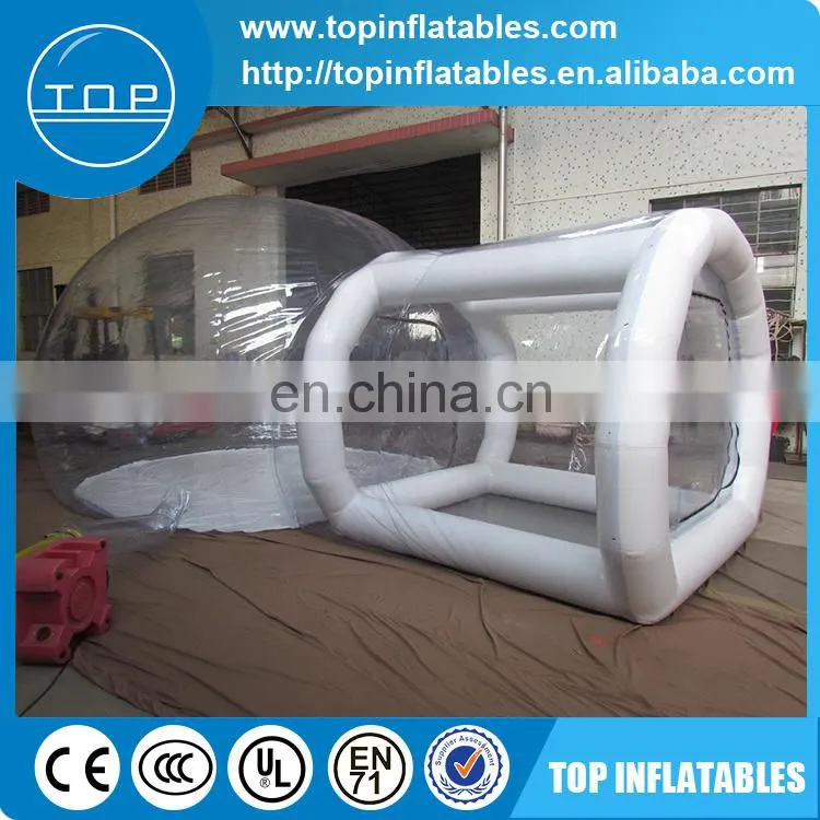 High quality service equipment PVC tarpaulin inflatable clear dome tent