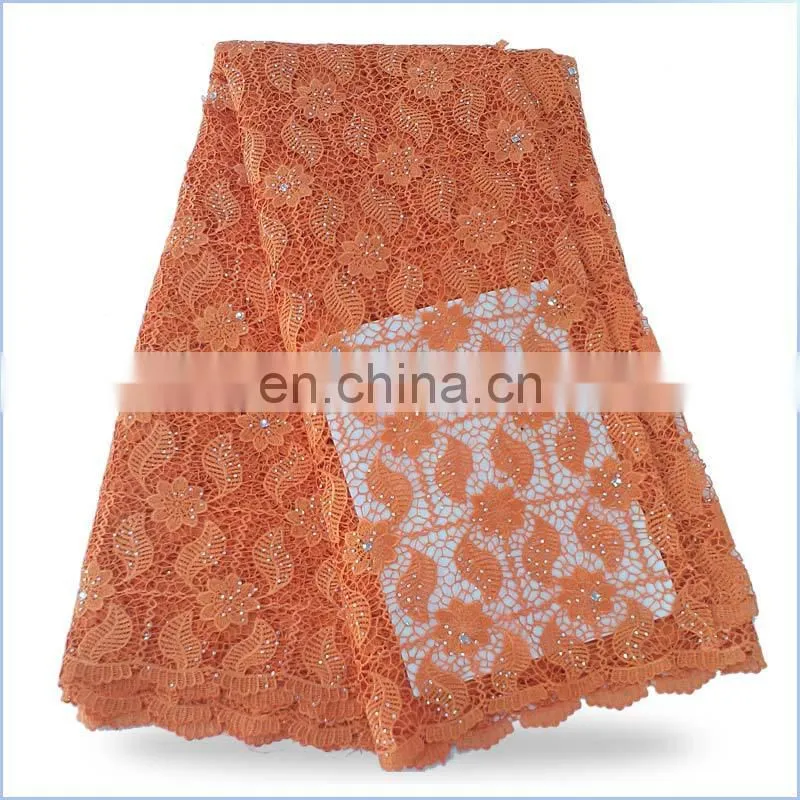 popular design high quality african cord lace/Water Soluble Lace fabrics for wedding drees LS15073145