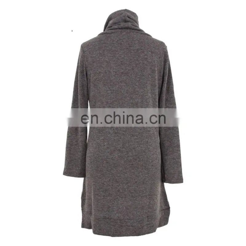 Elegant Mature xxl Size Women 3/4 Sleeve Cow Neckline Shirt Dress