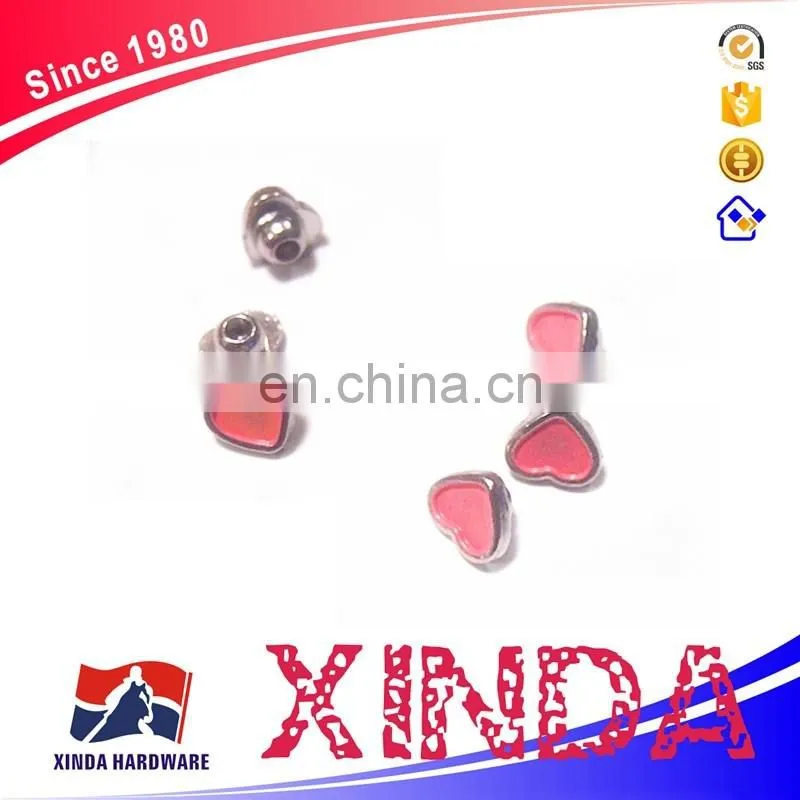 Heart shape metal rivets, metal rivets for garments