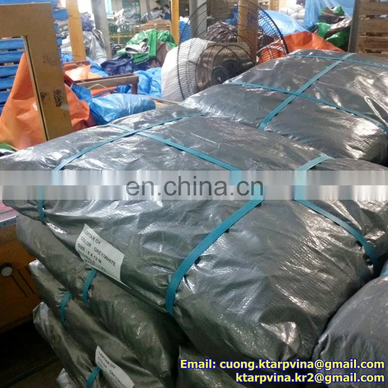SILVER/WHITE # PE TARPAULIN # 140GSM