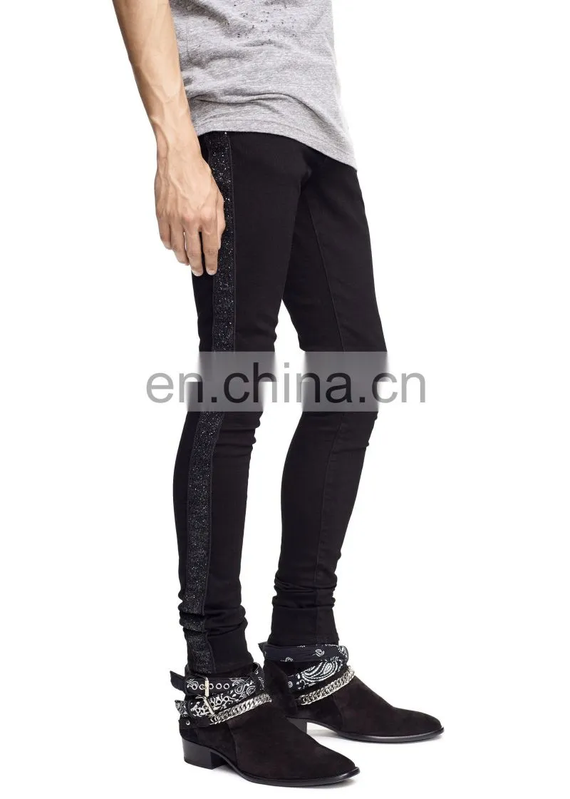 DiZNEW BLACK CUSTOM MENS STRETCH JEANS FOR MEN
