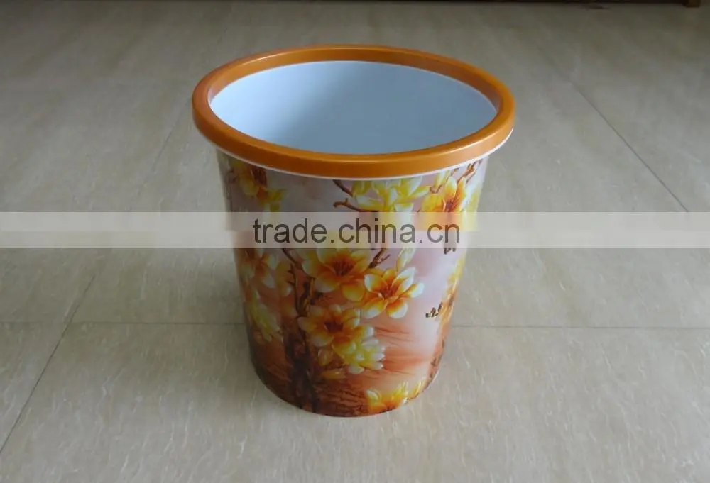 11L Plastic Garbage Bin with Artwork