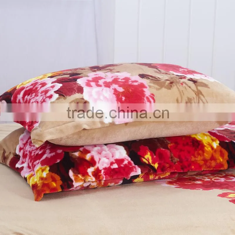 Competitive price oem elegant home textile 4 pcs micro fleece flowel print guy bedding sets
