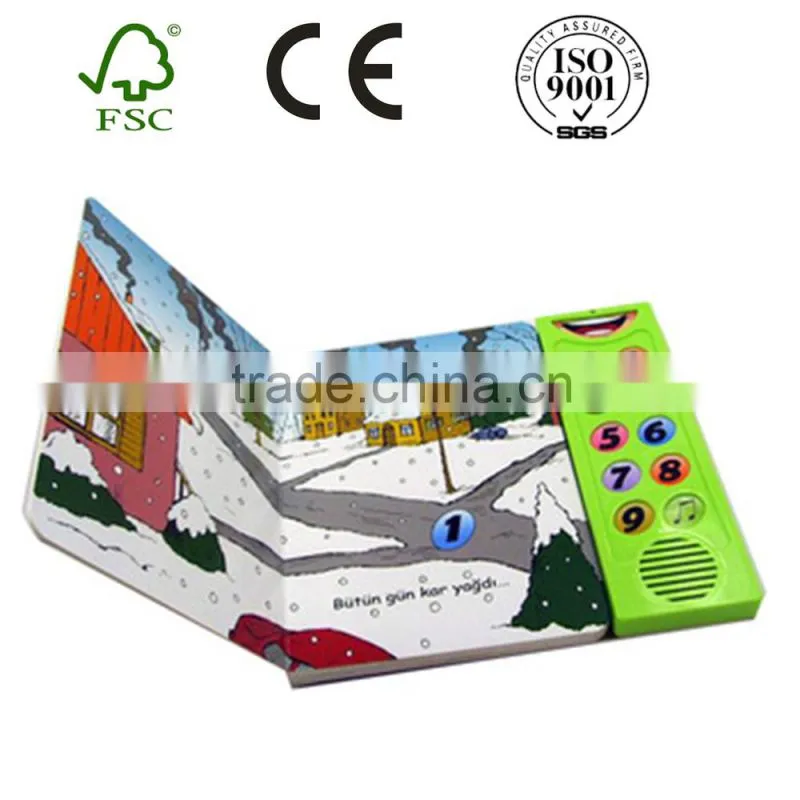 Custom high quality funny baby sound book,Children music book printing service