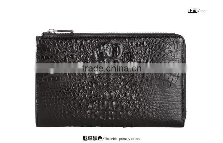 vintage style crocodile and soft calf leather men clutch wristlet wallet handbag wholesale