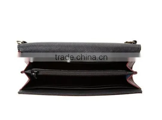 saffiano leather ladies envelope clutch wallet crossbody wallet bag with shoulder chain
