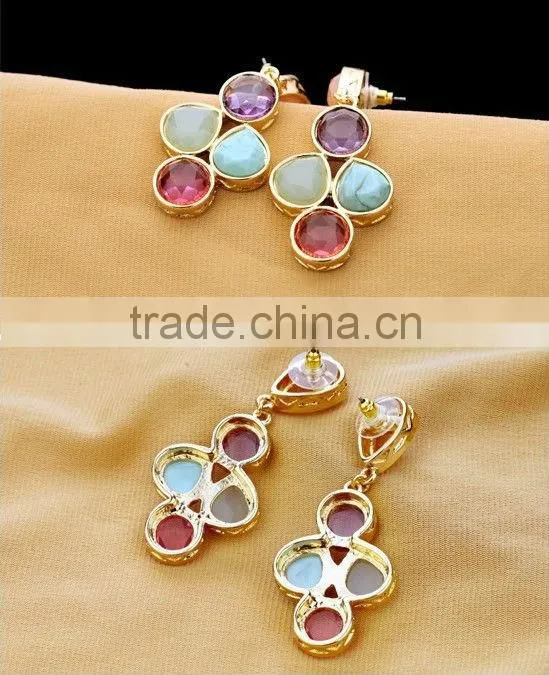 Alloy Jewel Candy Color Earrings