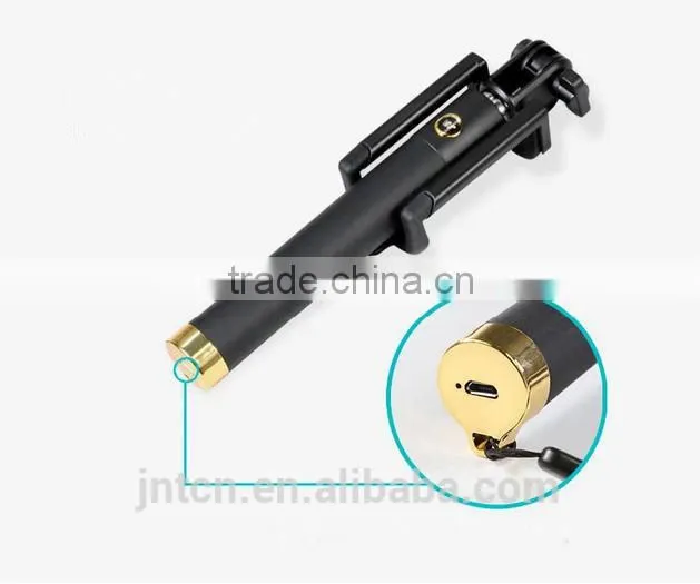 MINI rechargeable 360 degree rotating folding phone holder monopod bluetooth selfie stick QC22