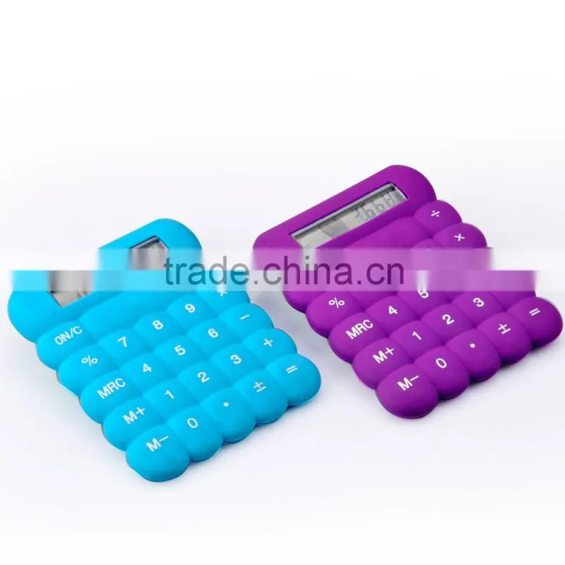 Very Cute 8 digital Colorful Silicone Eletronic Calculator