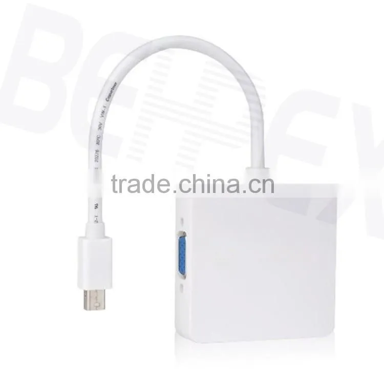 3 in 1 Mini Displayport DP to VGA DVI MDI Adpater Cable for Macbook