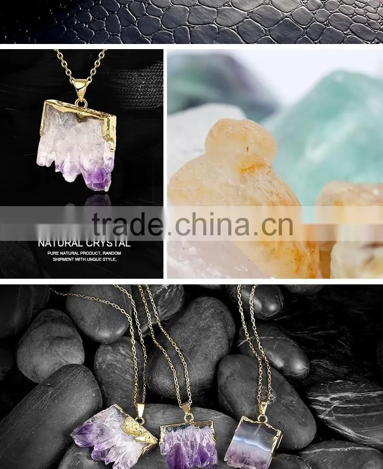 Popular colorful natural crystal necklace