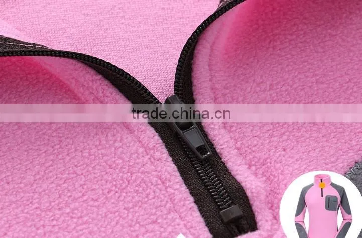 Outdoor contrast color polar fleece jacket