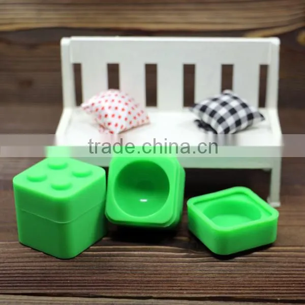 Square 9ml silicone container bho extracts silicone dab jar silicone oil container