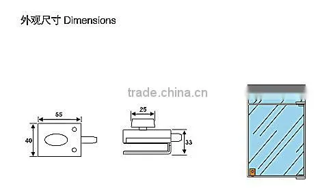 Hot sales KG-06S sliding glass door single side locks