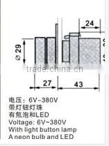 WL128EA-BK2361 knob waterproof electrical push button switch