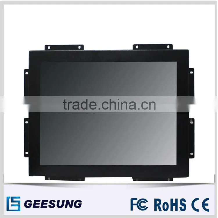 12 inch metal 5-wire touch monitor/square open frame monitor