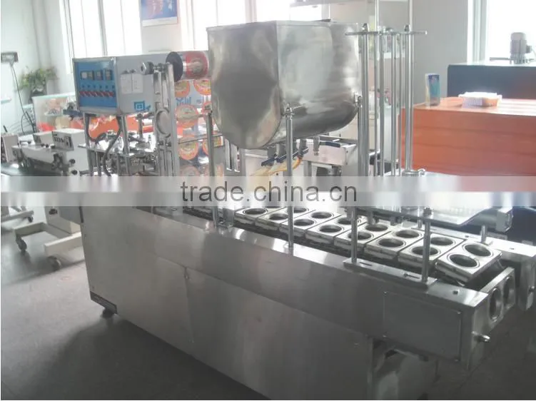 (Skype: hnlily07) 2 Cups Stainless Steel Automatic Filling and Sealing Machine for Pudding Jelly