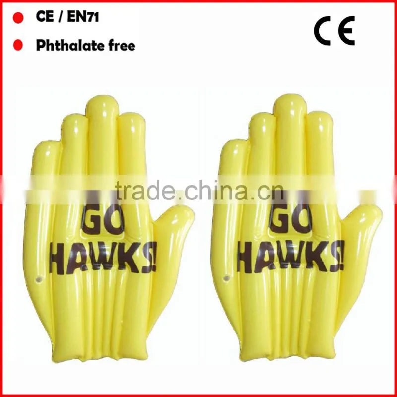 6P PVC inflatable victory hand with custom logo for promotion