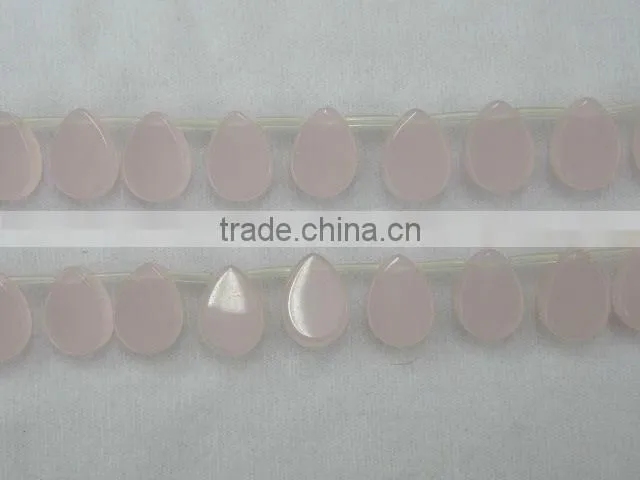 Natural gemstones pink egg white giass pear shape pendant