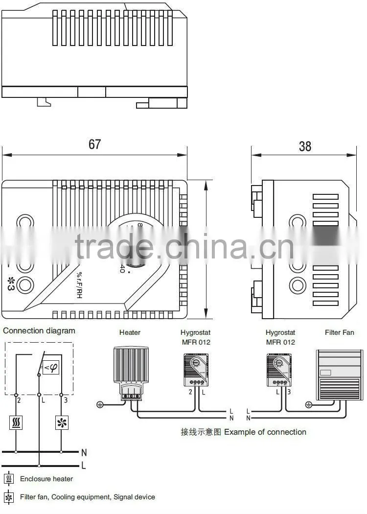 SAIP/SAIPWELL High Quality CE Approved Mechanical Hygrostat Humidity Controller