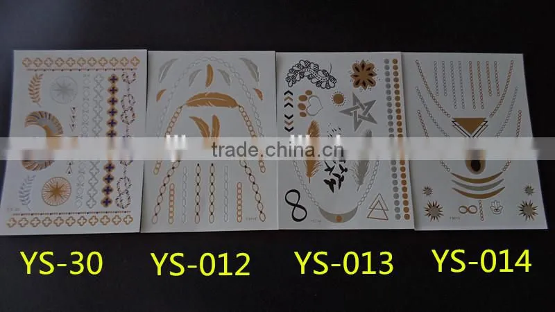 Metallic Tattoos, flash tattoos gold tattoos silver tattoos temporary tattoos jewelry tattoos