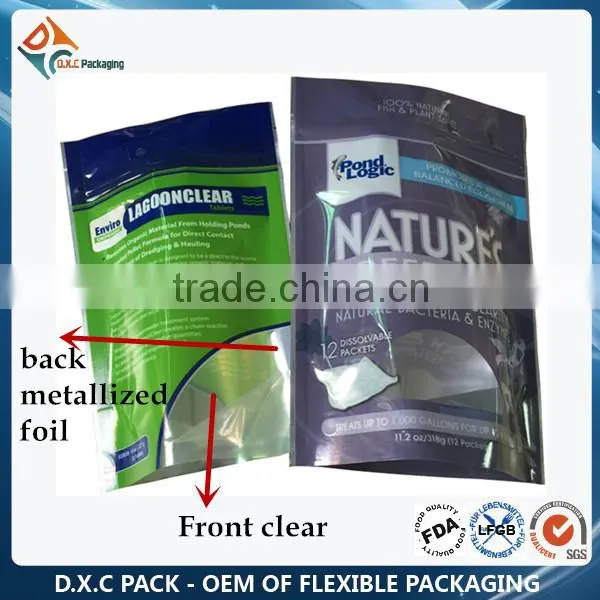 Clear-Metallized Plastic Stand Up Food Packaging Bags