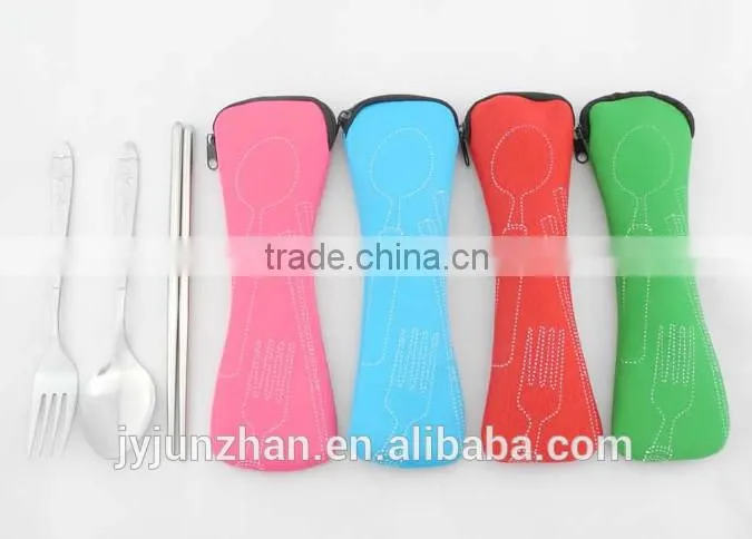 Direct factory Flatware spoon chopsticks with water-proof cloth bag packing
