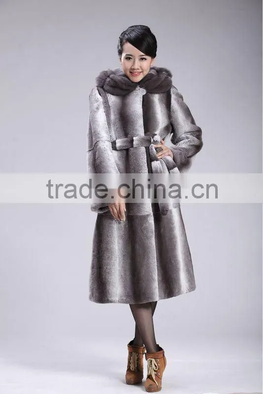 hot sell rex rabbit fur coat with unique design garment