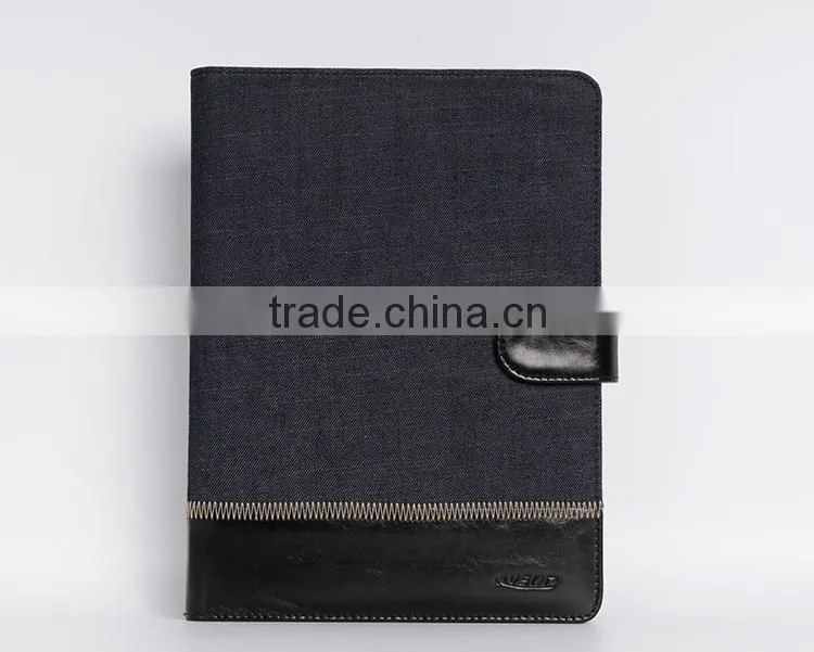 Blue jean & genuine leather protective cover case tablet