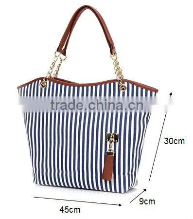 2013 New tassel style cotton canvas tote bag, simple cotton canvas tote bag