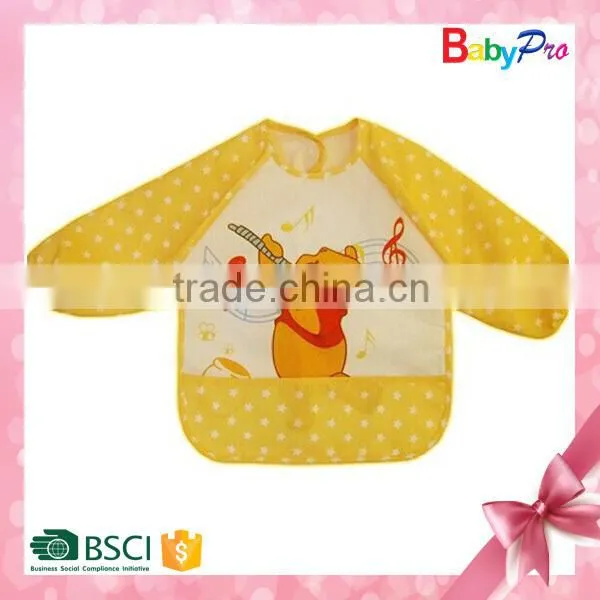 2015 New Products Alibaba China PEVA Waterproof Long Sleeve Baby Bib