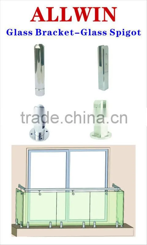 Bolt Free Frameless Stainless Steel Pool Fence Glass Spigot
