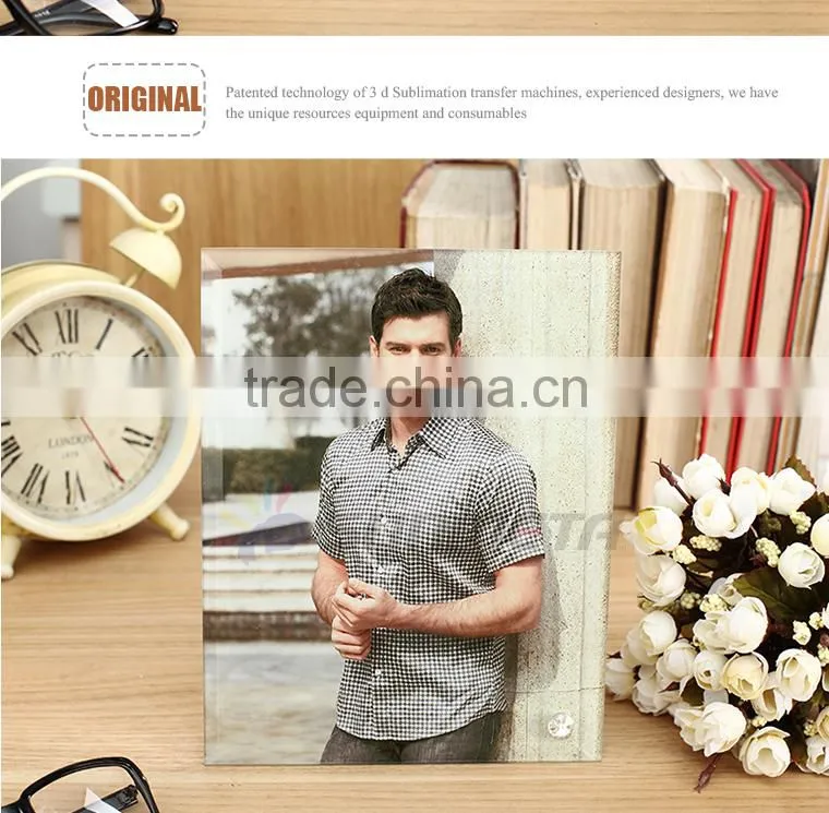 High Quarlity Sublimation Glass Photo Frame for wedding gift
