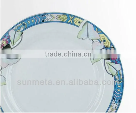 8'' Plate With Flower Trim Sublimation blank ceramic Plate -made in china