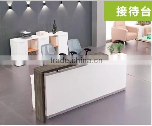 Mordern white 2 person reception computer desk/checkout counter