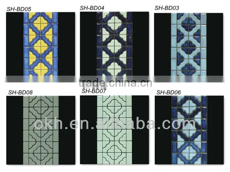 Blue color mosaic tile