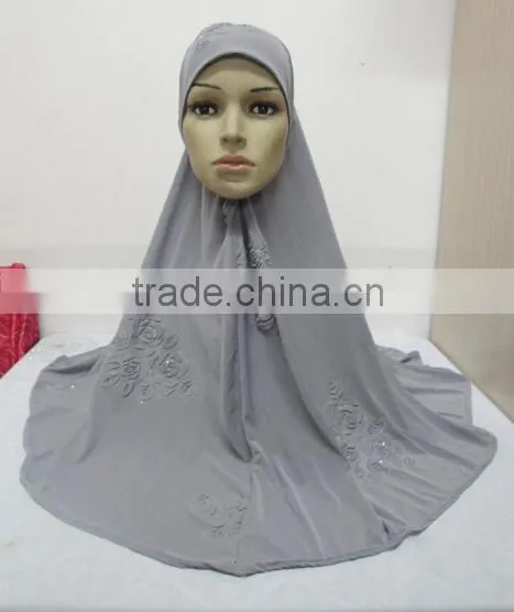 H306 big size muslim hijab with flower prints,islamic scarf
