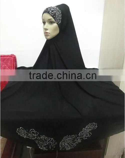 H302 new style big size hijab with stones,no stiff on front,pray hijab