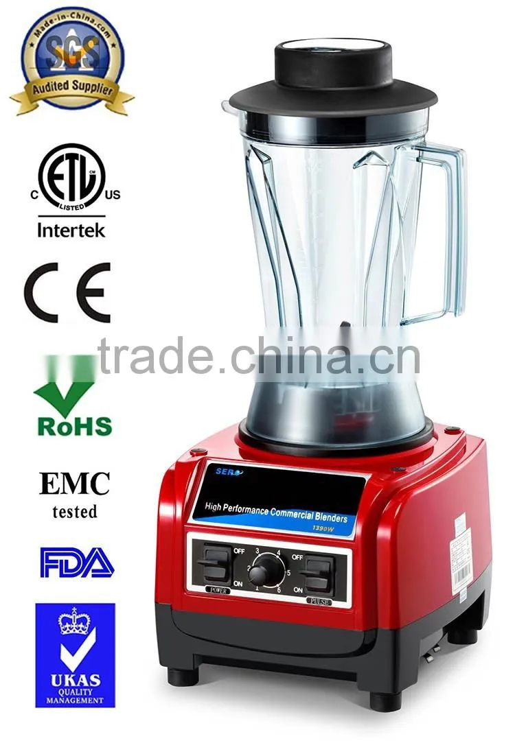 2016 Premium high speed Commercial blender with sound cover/foocessor/smoothie ice maker