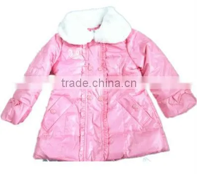 girls fur collar long jacket
