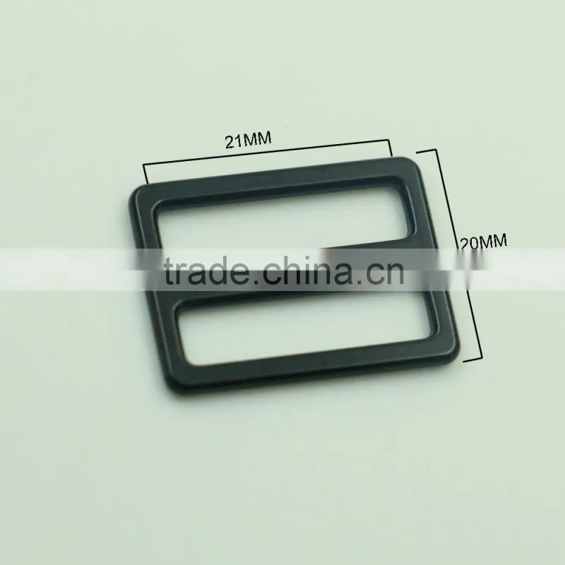 Eco-friendly Zinc alloy black small strap buckle sliders for belt