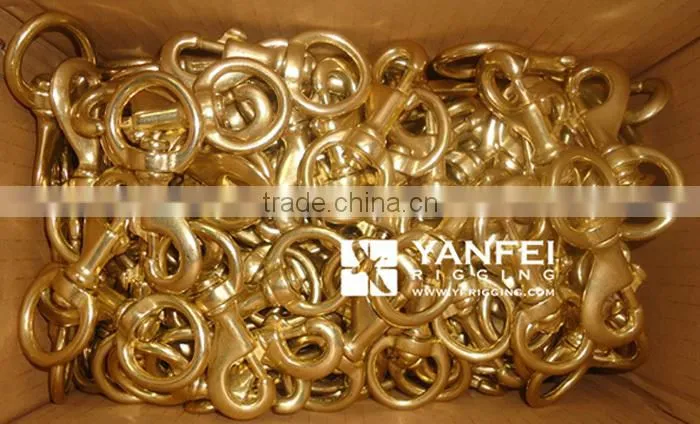 Solid Brass Swivel Eye Bolt Snap Hook