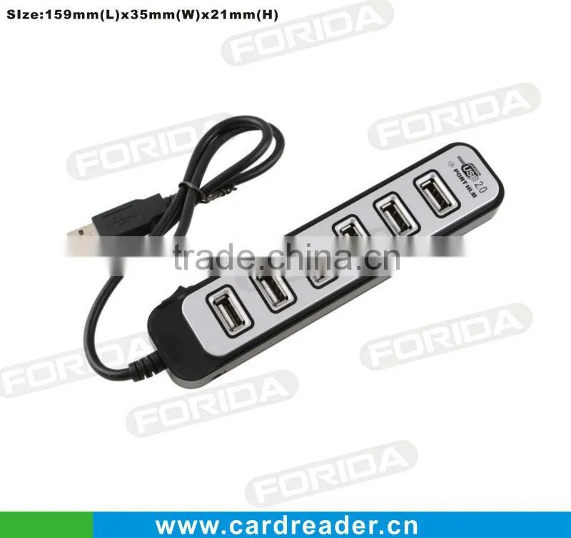 New sliding plug socket 7 ports socket usb hub 2.0 high speed for laptop pc