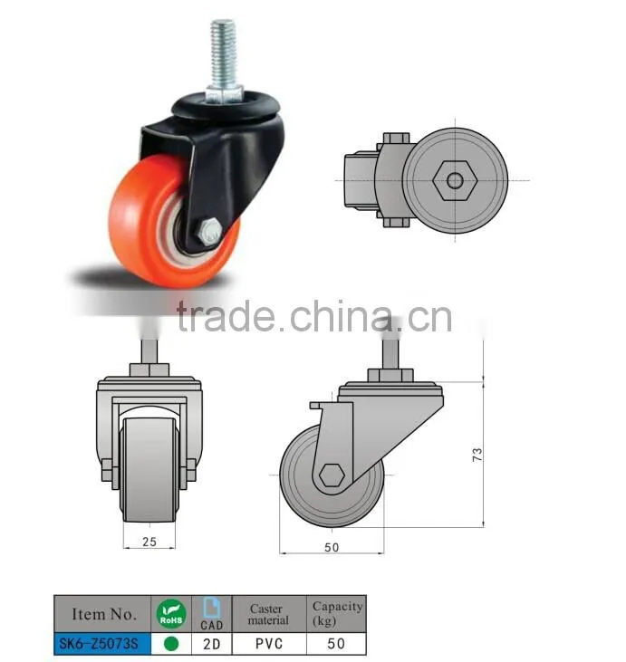 SK6-Z5073S Scaffolding Heavy Duty PU Caster Wheel