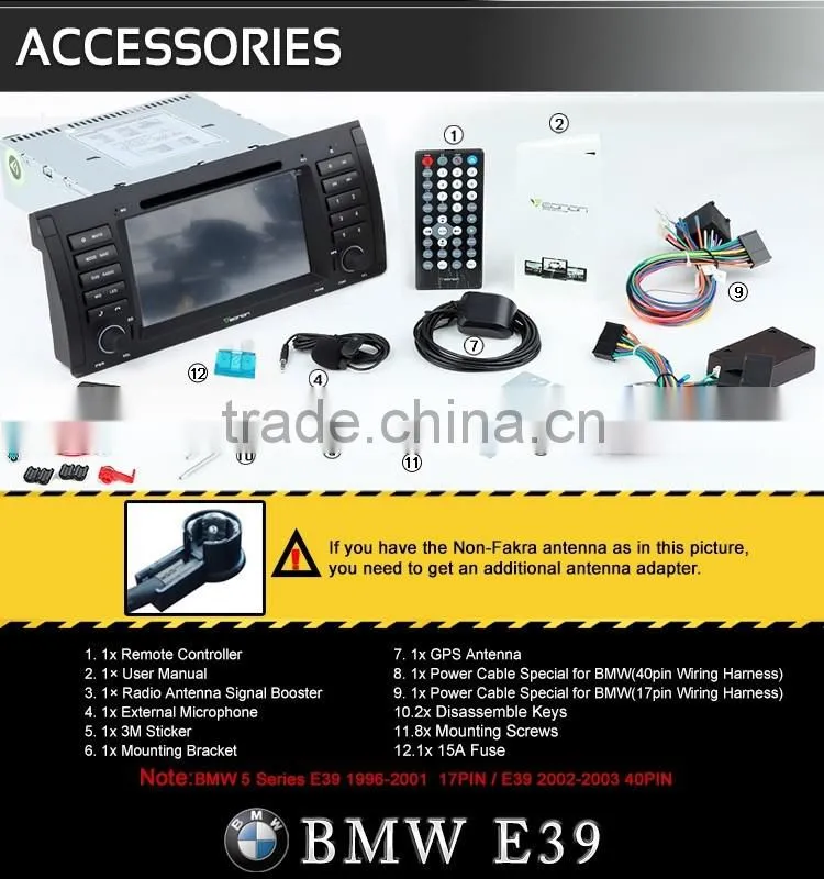 EONON D5166Z 7" Digital Touch Screen Car DVD Player with Built-in GPS For BMW E39